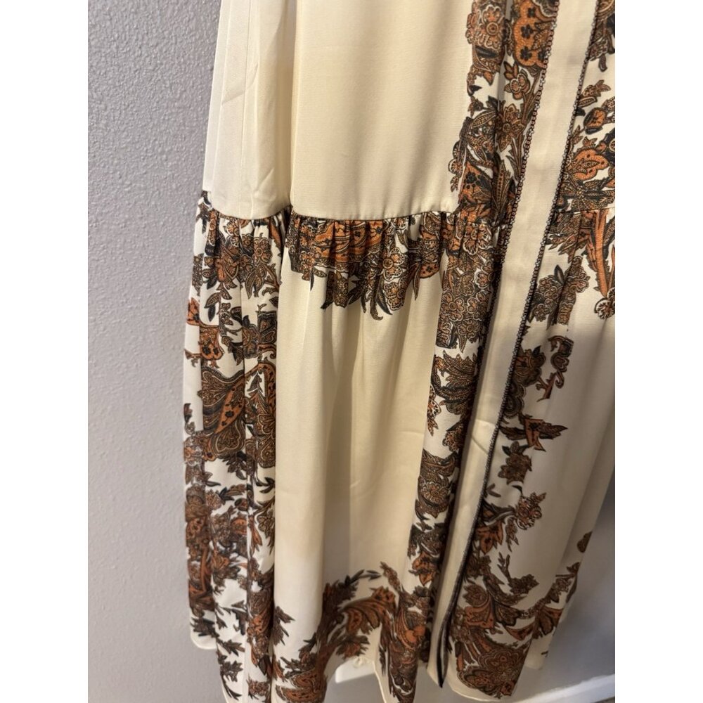 Antonio Melani Maxi Dress 0 XS Sleeveless Amber Waves Vanilla Sun Silky NEW $189 - Picture 5 of 14